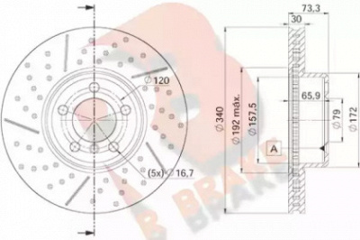 R BRAKE 78rbd23419 -  Тормозной диск